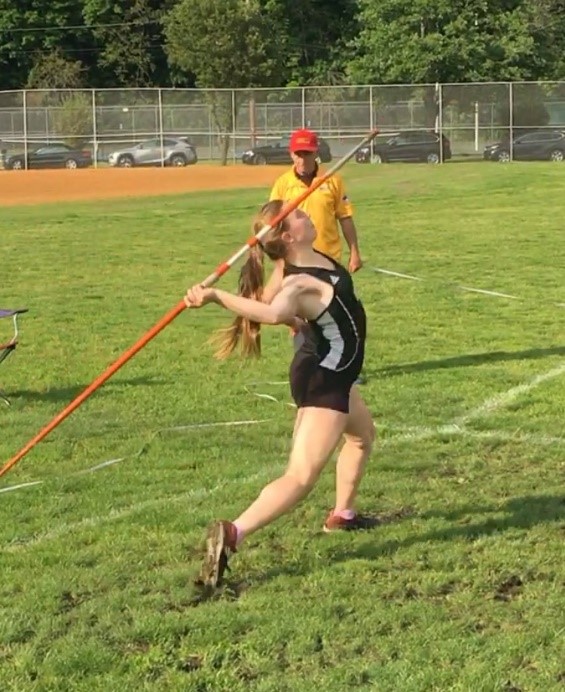 Girls track javelin thrower